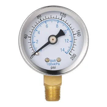 40mm 0~200 psi 0~14bar do Filtro da Piscina Pressão de Água com ligação Hidráulica Medidor de Pressão Medidor de Manômetro 1/8