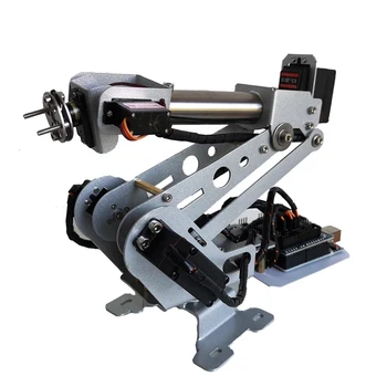 DIY Mecânica do Robô de Controle Remoto Braço Robótico Modelo de Aço Inoxidável Garra Com Servos para Crianças Robô de Brinquedo Braço Demonstração do Conselho