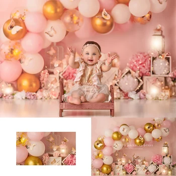 Borboleta Balões Cenários Crianças Bebé Fotografia Adereços Criança Adulto Photocall De Decoração Do Bolo De Aniversário Smash Fundos
