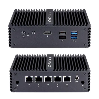 Qotom Quad Core J4105 J4125 Intel I225V 5 NIC 2,5 G de LAN Gigabit Ethernet pfSense OPNsens Firewall do Gateway Router Mini PC