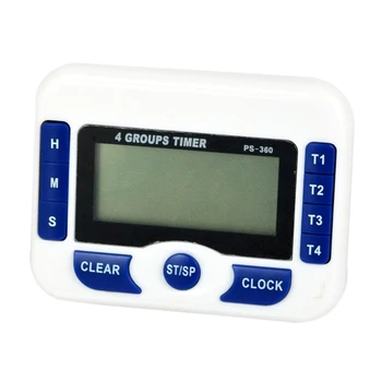 50JC Temporizador de Contagem regressiva de 4 Canais Elétricos Digitais LCD-Display Timer Ímã-Alarme de Relógio Universal para Cozinhar Assar Jogo