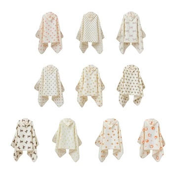 Y1UB Multi-Camada Criança Toalha de Banho Bebê Envoltório Cobertor, Toalha de Banho com Capuz Duche Manto