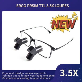 Burite Novo TTL3.5X Design Ergonômico 3,5 X Ergo Prisma Lupas Dentais ENT Cirúrgico IPD Personalizado lupas（ERGO-TTL-3,5 X)