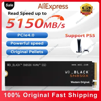 Western Original WOBLACK SN850X NVMe SSD de 2 tb 1 TB de 500GB Interno Jogos de Unidade de Estado Sólido PCIe4.0 M. 2 2280 Para o Portátil da área de Trabalho PS5