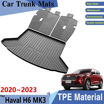 Carro Tapete Tronco TPE Material para Haval H6 Acessórios 2020~2023 2022 MK3 Carro Limpo Fácil de Carga Traseira da Bandeja do Tronco Pad Traseiro Acessórios