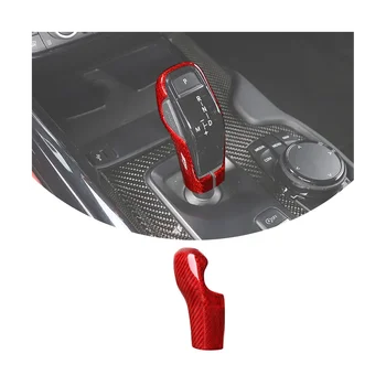 Para Toyota Supra GR A90 A91 MK5 2019-2022 Seco de Fibra de Carbono, Carro de Mudança de Engrenagem de Proteção para a Cabeça para Trás Cobrir ,Fibra de Carbono Vermelho
