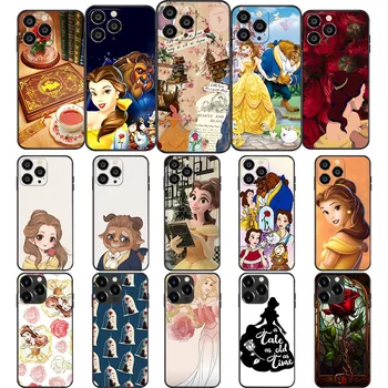NY-76 Princesa Belle Soft Case Para iPhone 11 12 13 14 15 Mini Pro Max Plus