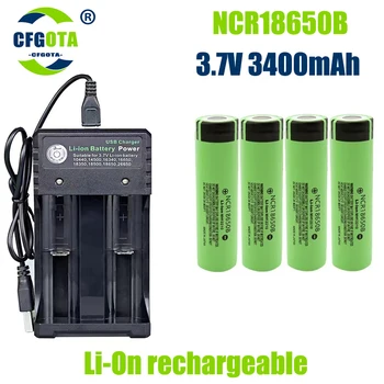 18650 Bateria Frete Grátis 2023NewBestselling 34B íon de lítio de 3,7 V 3400MAH+Carregador de Bateria Recarregável Adequado chave de Fenda Bateria