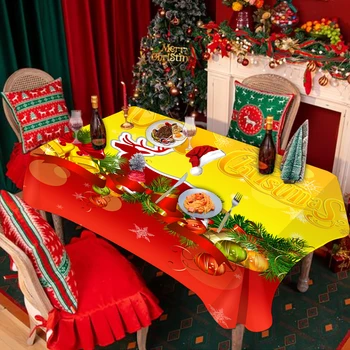 Natal toalha de Mesa Retangular Mesa de Inverno Toalha de mesa de Natal Árvore de Férias País Parte Decorativa Exterior Toalha de mesa