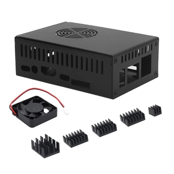 N505 caixa de Metal na Caixa de Laranja Pi 5 Arrefecedor do Radiador - Suporte de Caixa de M2 NVMe SSD 2280 com 5V Ventilador de Refrigeração de 5 Dissipadores de calor E65C