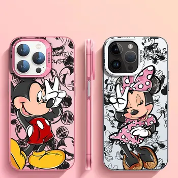 De Disney do Minnie do Mickey de Telefone de Caso para o iPhone XR 13 XS Máximo de 15 Pro Máximo de 12 Pro X 14 Além de 11 A 14 de Capa Mole Impressão de Silicone TPU Célula