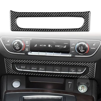 1 Pedaço De Fibra de Carbono Adesivo Decorativo Adequado Para Audi Q5L 18 Central de Controle de Interruptor de Botão de Painel