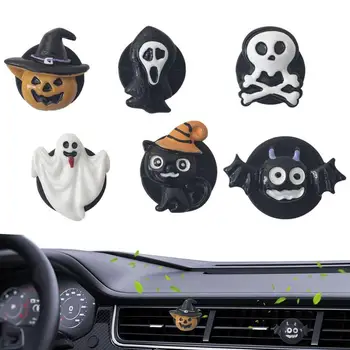 O Halloween de Ventilação de Ar Clipes de 6pcs Engraçado Decoração do Carro Bonito Tema de Halloween Saída de Ar Condicionado Clipe Para o Automóvel Acessórios