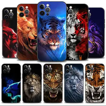 Animal Tigre, Leão de Arte de Luz Caso de Telefone Para o iPhone da Apple 15 11 14 13 12 Pro Max 13 12 Mini XS Max XR X 7 8 Plus Capa de Silicone