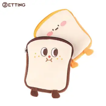 1PC dos desenhos animados Bonitos Pão de Mulheres, Carteira de Estudante Kawaii Carteira Harajuku Bolsa da Moeda Senhoras Cartão de Saco Tendência de Pequena Carteira de PU Bolsa da Moeda