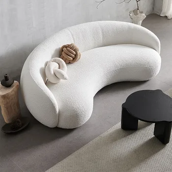 Madeira Moderna Fantasia Sofá Barato Simples Curva Nórdicos Em Carpete, Sofá De Sopros Pequeno Juego De Muebles Para Sala Móveis Da Sala