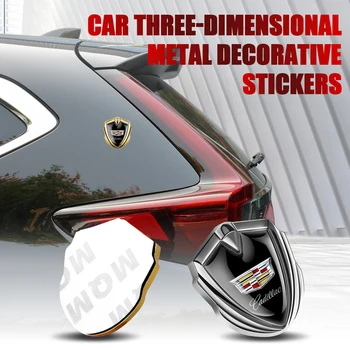 1PCS 3D Blindagem Metálica Emblema de Carro, do Lado do Fender Tronco Emblema Adesivo Para Cadillac Escalade XT4 ATS XT5 CTS SRX XTS ELR BLS STS