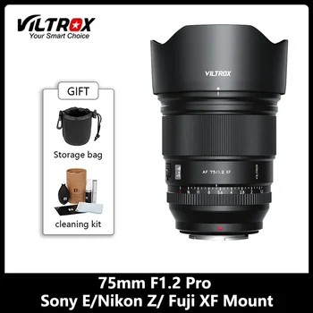 VILTROX 75mm F1.2 E Pro/Z/XF Foco Automático Abertura Grande APS-C de Primeiro-Lente Para Sony E-mount Nikon Z-monte Fujifilm XF-montagem de Câmeras
