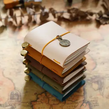 Esboço de Couro Capa de Caderno Retro Couro Escrever Viajante Notebook feito à mão DIY Diário do Caderno Diário