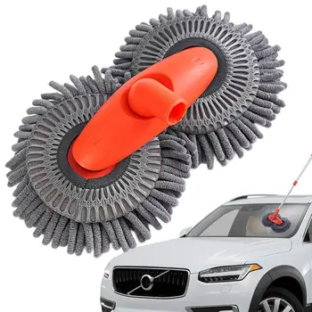 Lavagem de carro Mop Multifuncional Telescópico Rotativo Suave Esfoliação Escova de polimento de carros, Com Alça Longa Limpeza de Cera Mop ferramenta Pincel