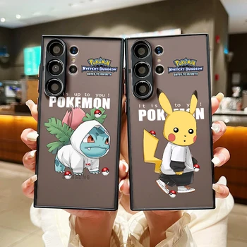 Pokemon Pikachu, Bulbasaur Caso de Telefone Para Samsung S22 S23 S20 S21 FE Ultra S10 S10E Lite S9 S8 Mais de 5G Fosco Translúcido