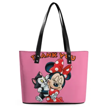 Bonito Padrão Saco De Ombro Disney Casual, Bolsa De Ombro Mickey Mouse Minnie Do Mickey Animado Personalizado Padrão