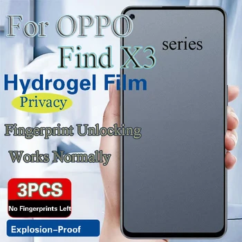 FindX3Pro de Privacidade Protetor de Tela Para o OPPO FindX3 Pro Hidrogel Filme Encontrar X3Pro Anti-Peeping Suave impressão digital de Desbloqueio