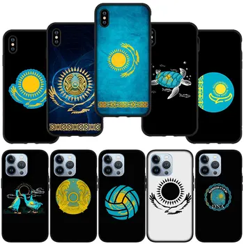 Azul Cazaquistão Bandeira do Sol Telefone de Tampa do Caso para o iPhone 14 13 12 11 Mini Pro XS Max X XR 6 7 8 6S Plus + SE Macio Revestimento