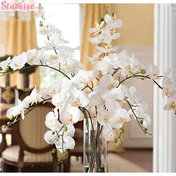 Staraise Branco Orquídea Phalaenopsis Artificiais de Orquídeas, Flores para a Festa de Casamento Decoração de Orquídea, Flor, Buquê de Noiva, Duche Decoração