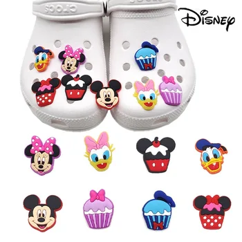 10pcs de Disney do Minnie do Mickey do Sapato de Fivela para Crocs PVC Moda Chinelos de quarto de Crianças Sandálias Acessórios DIY de Borracha Macia Fivela Presente