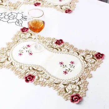 Renda bordada Tecido guardanapo de papel 30*45 cm Toalha de mesa de Jantar Mesa de Lugar Floral Marca nova de Alta qualidade Prático