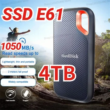 4TB E61 SSD Extreme PRO Portátil SSD USB 3.2 Gen 2x2-Tipo C 2TB NVMe 1TB Até 2000MB/s USB-Tipo C-A Externa Unidade de Estado Sólido