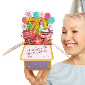 Papel Pop-Up de Cartões de Flores, Buquê 3D pop-up de Cartões de Feliz Aniversário pop-up de Cartões de Parabéns Presentes