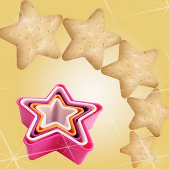 1 Conjunto de Estrelas de Forma Cortador de Biscoito Molde do Bolo de Tamanho 5 Biscoito Fondant DIY Decoração do Bolo de Cozinha utensílios de Cozinha