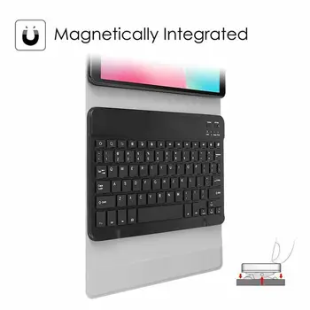 Tampa do teclado para Digitação Rápida Tablet Premium Protetora Teclado sem Fio Bluetooth 7 Cores de luz de fundo Magneticamente Falso