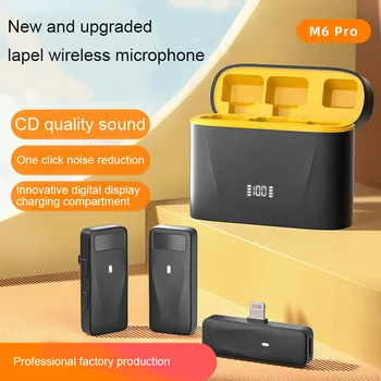 Lavalier Microfone sem Fio Com Carregador, Caixa de Redução de Ruído de Áudio, Gravação de Vídeo Mini Microfone Para iPhone Android