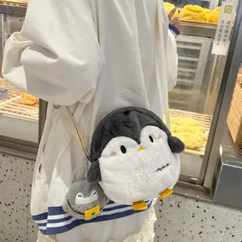 Portátil Casual Criativo De Pelúcia Saco Crossbody Bonito Doce Engraçado Messenger Bag Estilo Coreano Mini Pinguim Bolsa