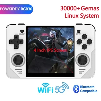 RGB30 Consola de jogos Portátil, 720 X 720 4 Polegadas Ips ScreenRK3566 Open-Source 30000+Jogo de Simulador de Presente