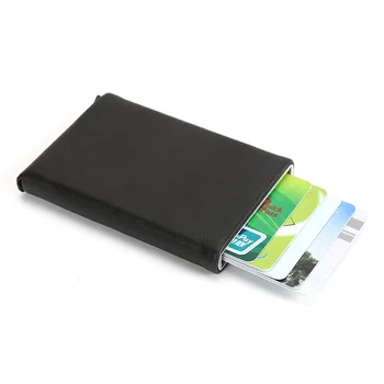 Novo cartão de Banco, caixa automática cartão de popping magnético, cartão RFID caixa de moda titular do cartão de crédito de couro do titular do cartão de Anti-roubo de ID