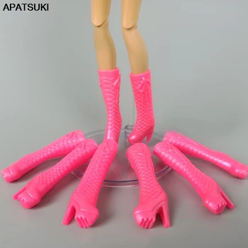 5pair/muita Cor Aleatória Salto Alto Sapatos De Boneca Barbie Botas de Salto Alto para 1/6 BJD Bonecas Acessórios para Meninas Jogar Brinquedos de DIY