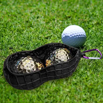Amendoim Forma de Bola de Golfe Titular Fácil Anexo Saco com Gancho de Suspensão Saqueta Contém 2 Bolas Portador da Bola Manga Acessórios
