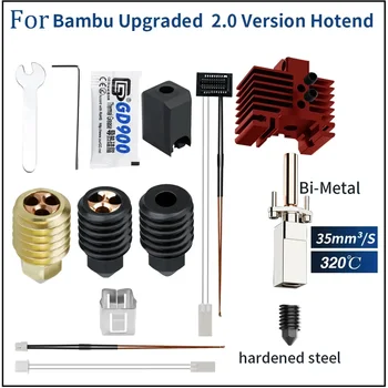 Para o Bambu Hotend V2 Aço Temperado Bico de Atualização Para o Bambu Laboratório Hotend Cht Bico Bi Metal Para Bambulab X1c Hotend P1P Atualização