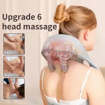 Novo Massageador de Pescoço Com o Calor Massager Elétrico Para Trás e Massagem no Ombro de Almofadas de Relaxamento Muscular Presente Para a Família Z6A2