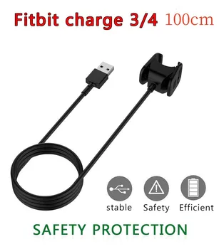 1M Carregador USB para Fitbit Carga 3 4 Smart Watch Cabo de Carregamento Inteligente de Assistir Acessórios Carregador Adaptador Dock