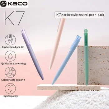 KACO 4pc/Set Empurrando Caneta Gel De 0,5 tinta Preta K7 Grande Capacidade de 600 Metros de Escrita Comprimento de Escritório materiais de Secagem Rápida, Durável