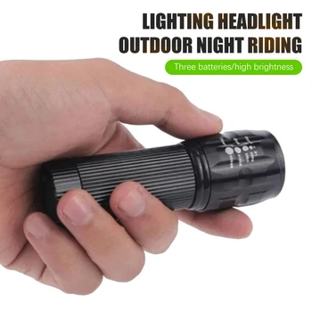 A Luz Forte Da Lanterna Ao Ar Livre Equitação Noite De Iluminação Do Farol Destaque Mini Zoom Lanterna De Bolso