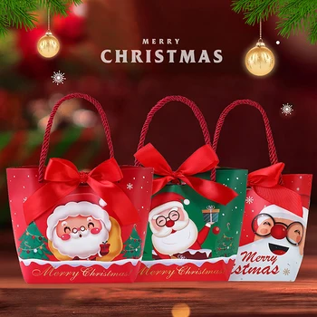 Festa De Natal Saco Do Presente Com O Portátil Corda De Presente De Natal Para Cookie Doces Feliz Natal Materiais De Embalagem