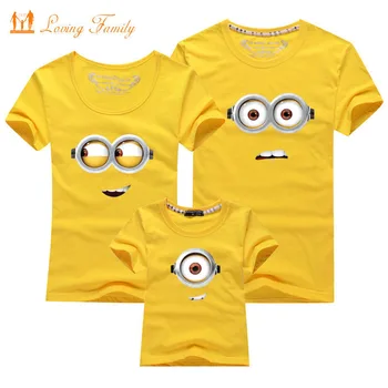 1 Peça de Família T-shirt 13 Cores de Roupas Para o Verão familiar correspondente roupas mãe, pai, filha, filho de Topo de Roupas
