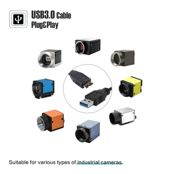 VisionDatum VT-USB3.0-3 M(CAB-B) USB3.0 Cmos Câmera de Dados Cabo de 3 M Micro B Plugue com Parafusos de fixação para a Câmera Nir