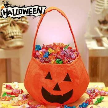 Halloween Não-tecido tridimensional Portátil de Abóbora Goodie Bag Pack Presentes Top Kids-Sacos do Punho do Partido Desempenho Propriedade